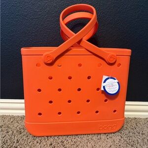 BOGG BAG Orange Tote with Perforated Design